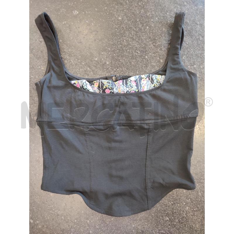 TOP NERO FIORI CELESTI VERSACE | Mercatino dell'Usato Roma montemario 1