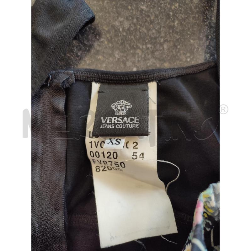 TOP NERO FIORI CELESTI VERSACE | Mercatino dell'Usato Roma montemario 3