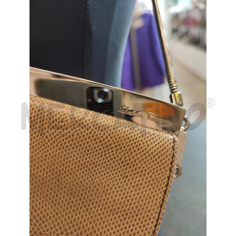 TRACOLLA DONNA BEIGE SALVATORE FERRAGAMO STAMPA RETTILE | Mercatino dell'Usato Roma montemario 2