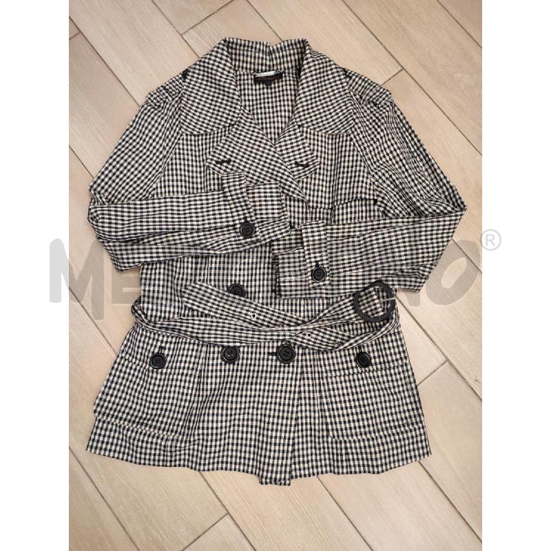 TRENCH DONNA NERO BIANCO LUISA SPAGNOLI CORTO | Mercatino dell'Usato Roma montemario 1