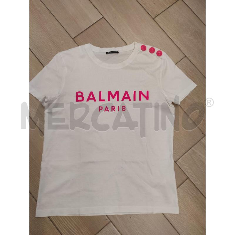 T SHIRT DONNA BIANCA FUCSIA BALMAIN | Mercatino dell'Usato Roma montemario 1