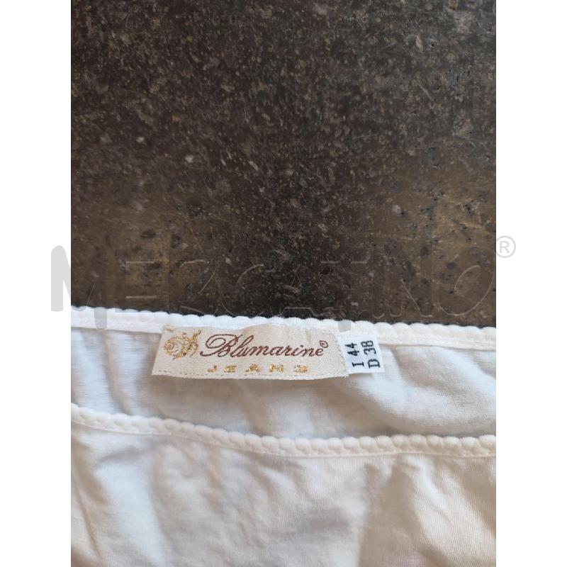 T SHIRT DONNA BIANCO BLUMARINE FIORI STRASS | Mercatino dell'Usato Roma montemario 2