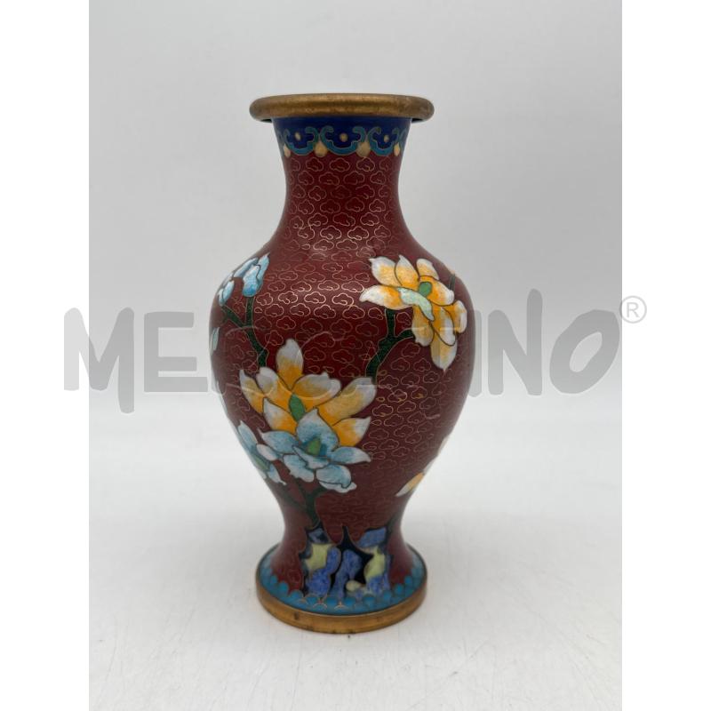 VASETTO CLOISONNE ROSSO FIORI | Mercatino dell'Usato Roma montemario 1