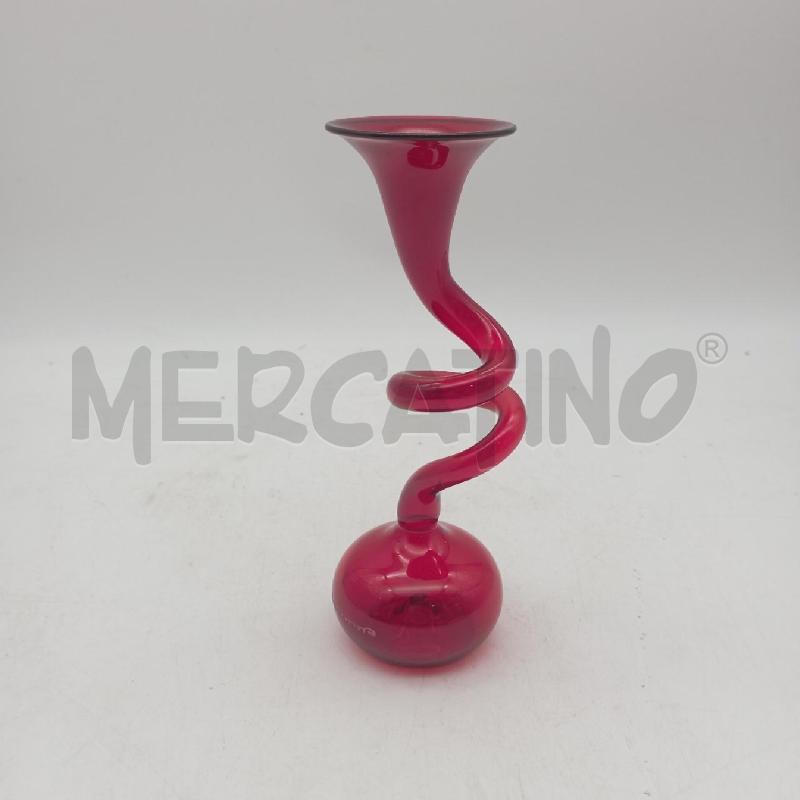 VASETTO SOFFIATO LAMURRINA SPIRALE ROSSO | Mercatino dell'Usato Roma montemario 1