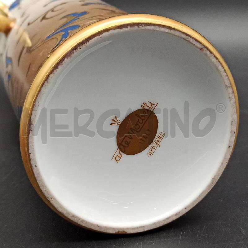 Vaso arte morbelli decoro blu oro