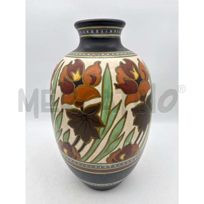VASO MAIOLICA OLANDESE FIORI FOGLIE | Mercatino dell'Usato Roma montemario 1