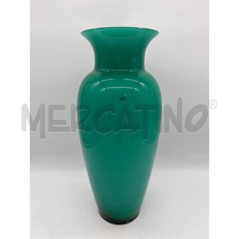 VASO MURANO VERDE INTERNO BIANCO | Mercatino dell'Usato Roma montemario 1