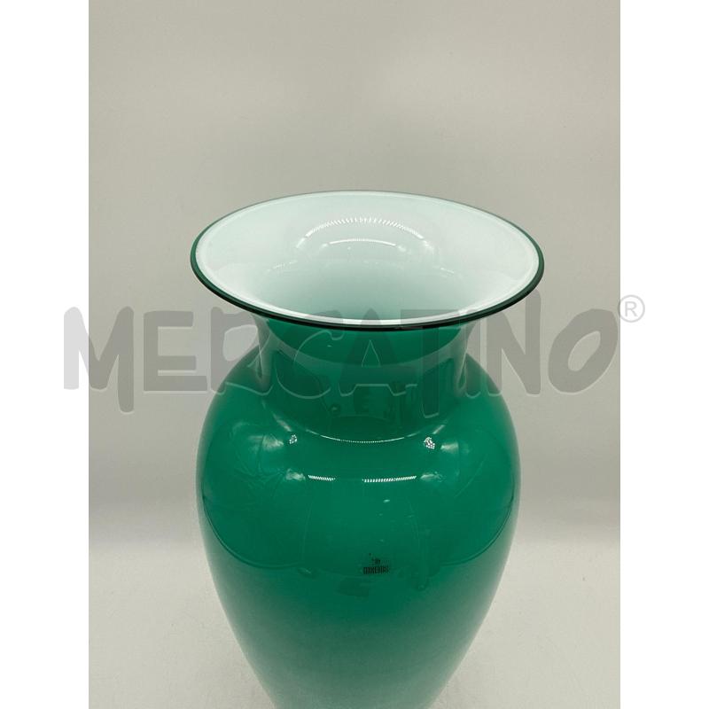 VASO MURANO VERDE INTERNO BIANCO | Mercatino dell'Usato Roma montemario 2