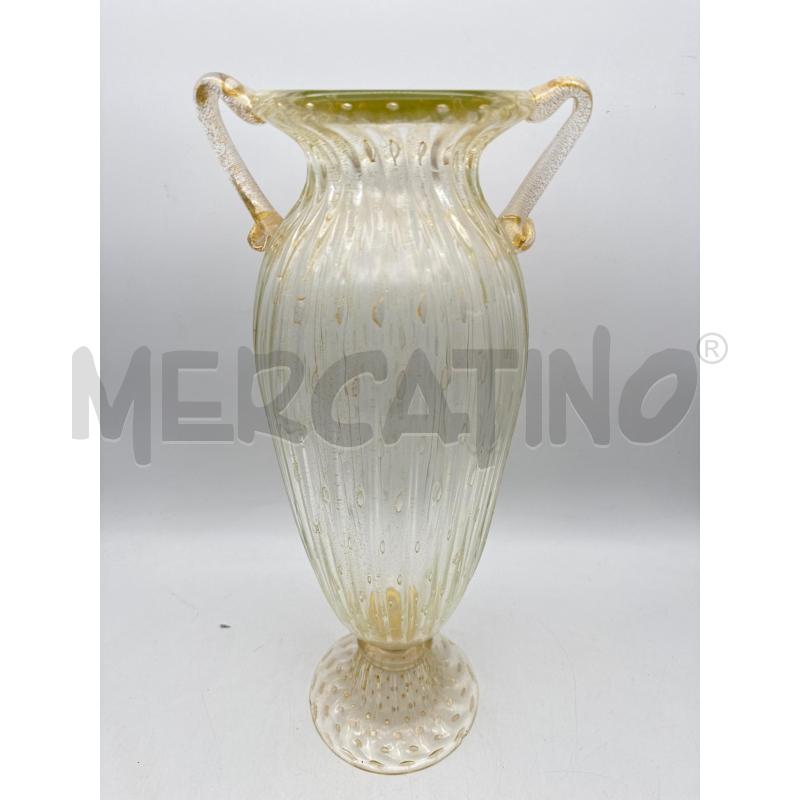 VASO VETRO ALTO INCLUSIONI ORO 2MAN DA RIV | Mercatino dell'Usato Roma montemario 1
