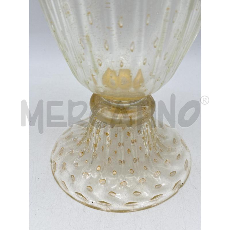 VASO VETRO ALTO INCLUSIONI ORO 2MAN DA RIV | Mercatino dell'Usato Roma montemario 3