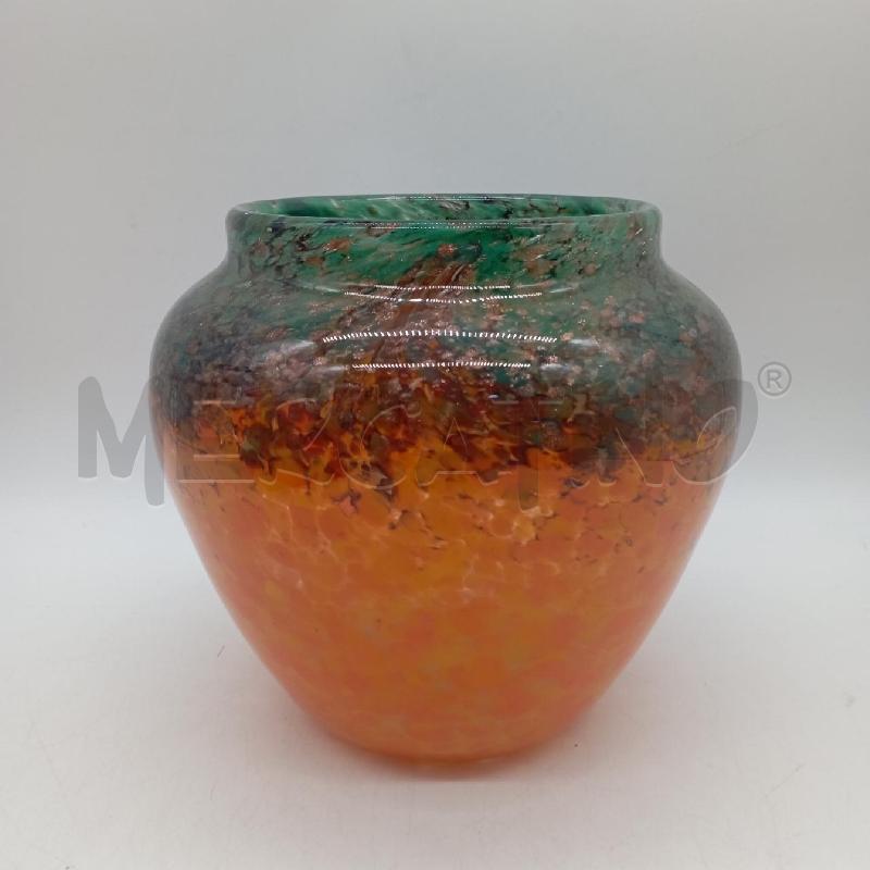 VASO VETRO AVVENTURINA ARANCIO | Mercatino dell'Usato Roma montemario 1