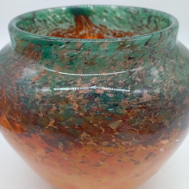 VASO VETRO AVVENTURINA ARANCIO | Mercatino dell'Usato Roma montemario 2