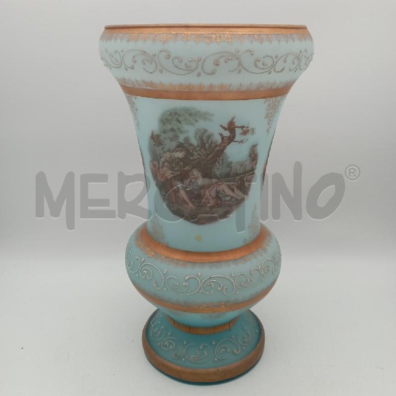 VASO VETRO AZZURRO LIBERTY | Mercatino dell'Usato Roma montemario 1