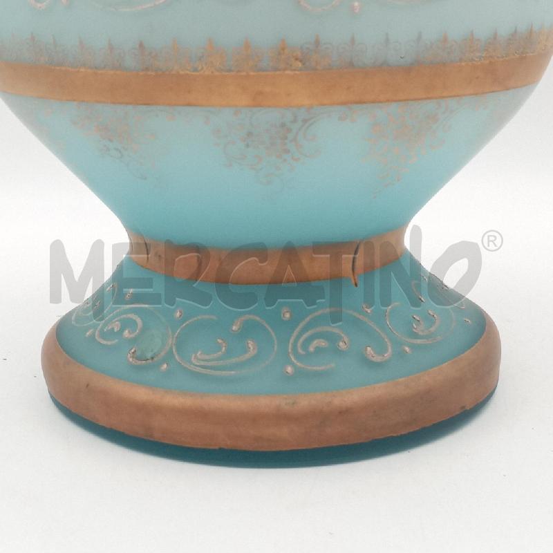 VASO VETRO AZZURRO LIBERTY | Mercatino dell'Usato Roma montemario 3