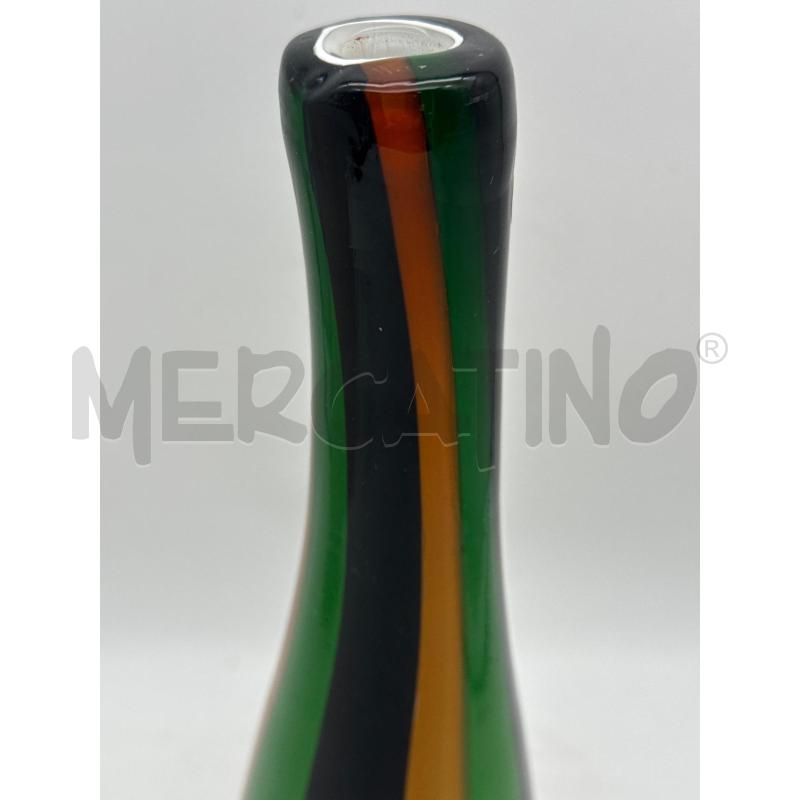 VASO VETRO MONOFIORE VERDE NERO PENSO | Mercatino dell'Usato Roma montemario 2