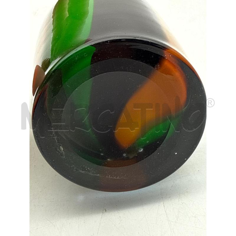 VASO VETRO MONOFIORE VERDE NERO PENSO | Mercatino dell'Usato Roma montemario 4