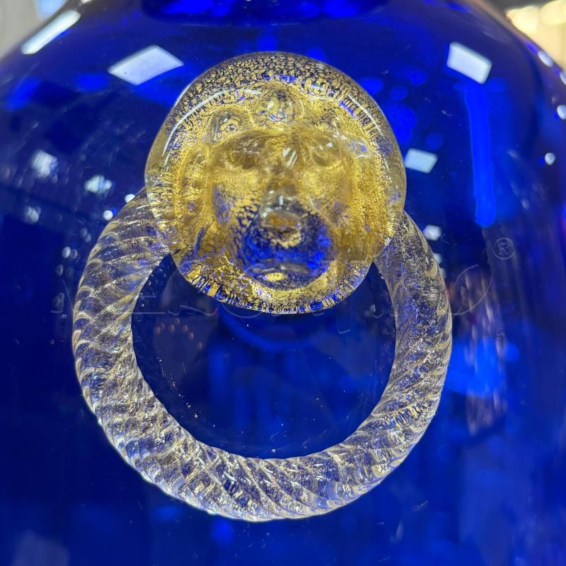 VASO VETRO MURANO BLU MANICI DORATI | Mercatino dell'Usato Roma montemario 3