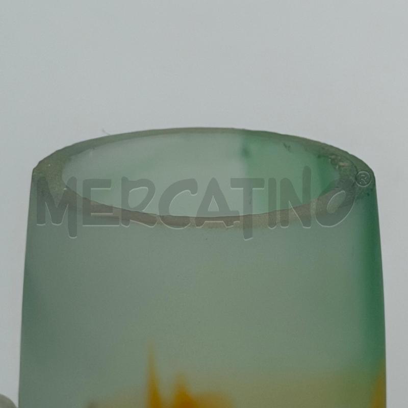 VASO VETRO SFUM ARANCIO BORDI FOGLIE | Mercatino dell'Usato Roma montemario 2