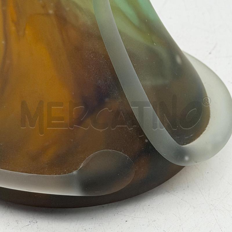 VASO VETRO SFUM ARANCIO BORDI FOGLIE | Mercatino dell'Usato Roma montemario 4