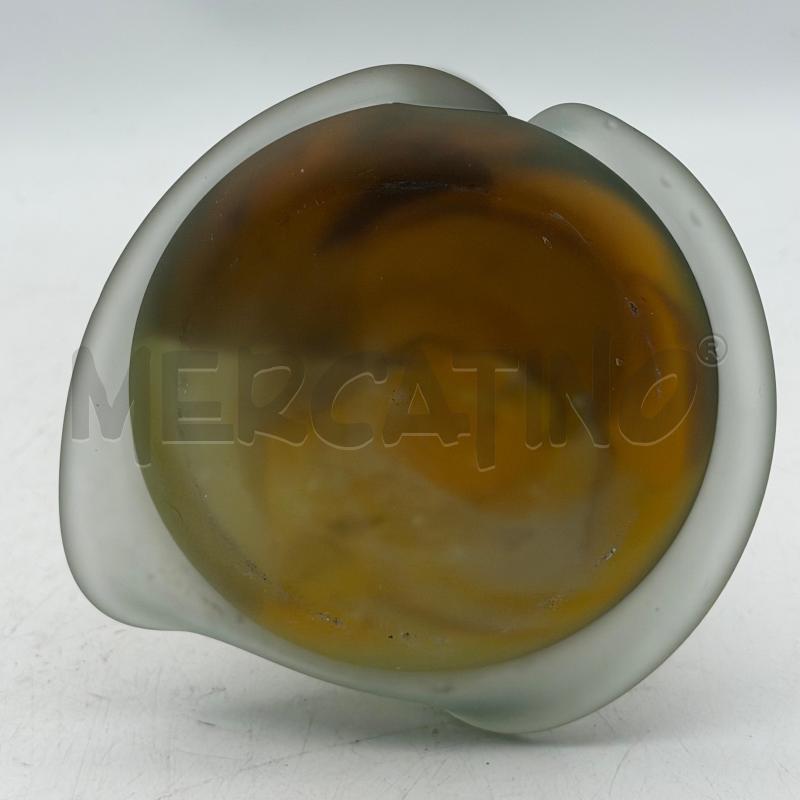 VASO VETRO SFUM ARANCIO BORDI FOGLIE | Mercatino dell'Usato Roma montemario 5