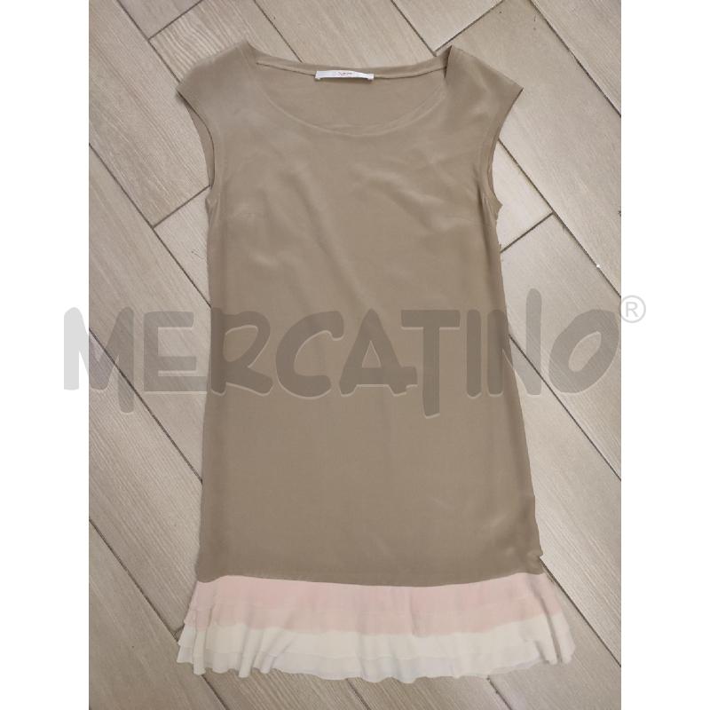 VESTITO DONNA BEIGE JUCCA SETA VOLANT SOTTO | Mercatino dell'Usato Roma montemario 1