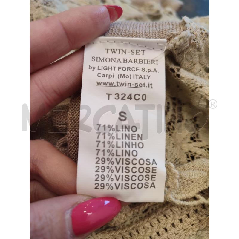 VESTITO DONNA BEIGE TWINSET PIZZO | Mercatino dell'Usato Roma montemario 3