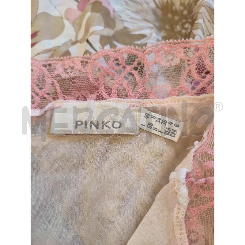 VESTITO DONNA BEIGE  PINKO FIORI ROSA | Mercatino dell'Usato Roma montemario 2