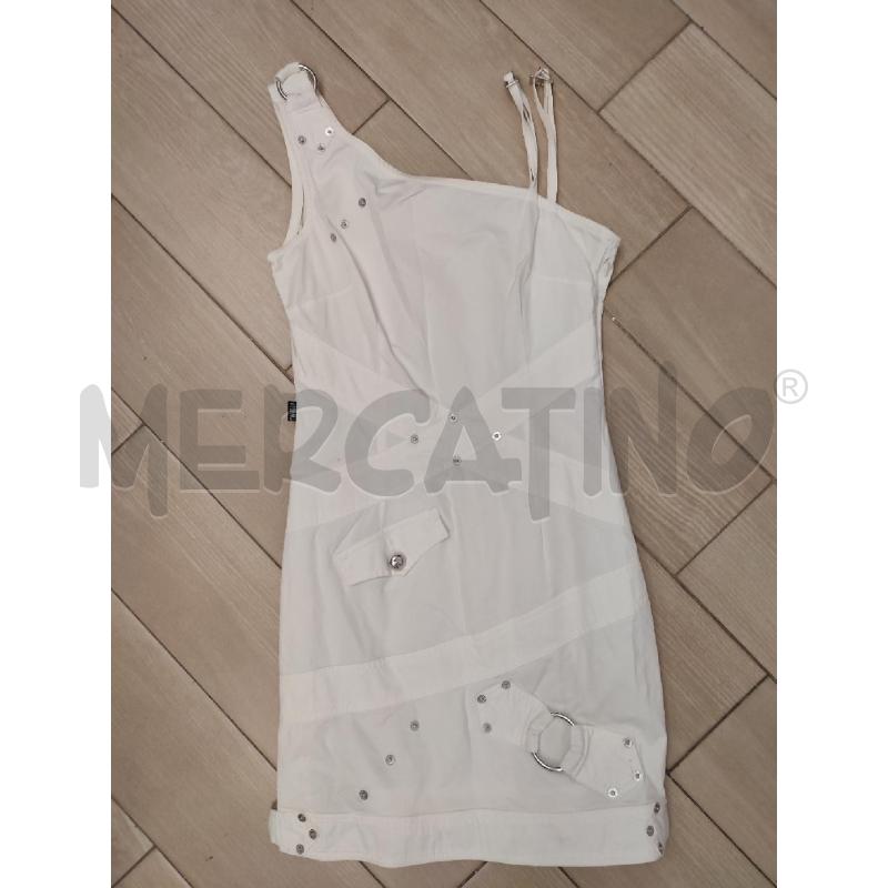 VESTITO DONNA BIANCO ANELLO METALLICO MOSCHINO | Mercatino dell'Usato Roma montemario 1