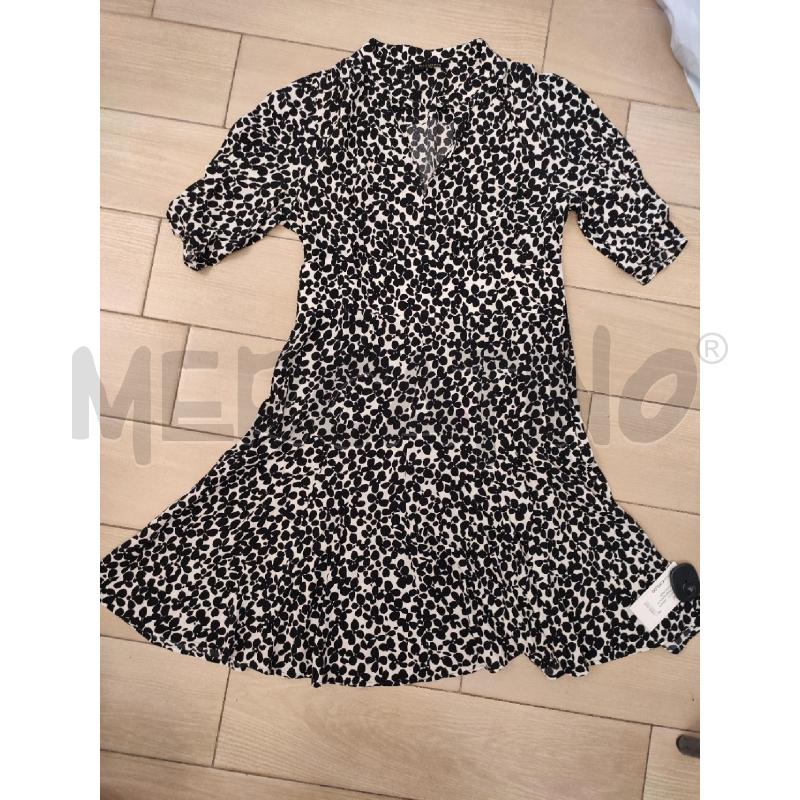 VESTITO DONNA BIANCO TARA JARMON FIORI NERI | Mercatino dell'Usato Roma montemario 1