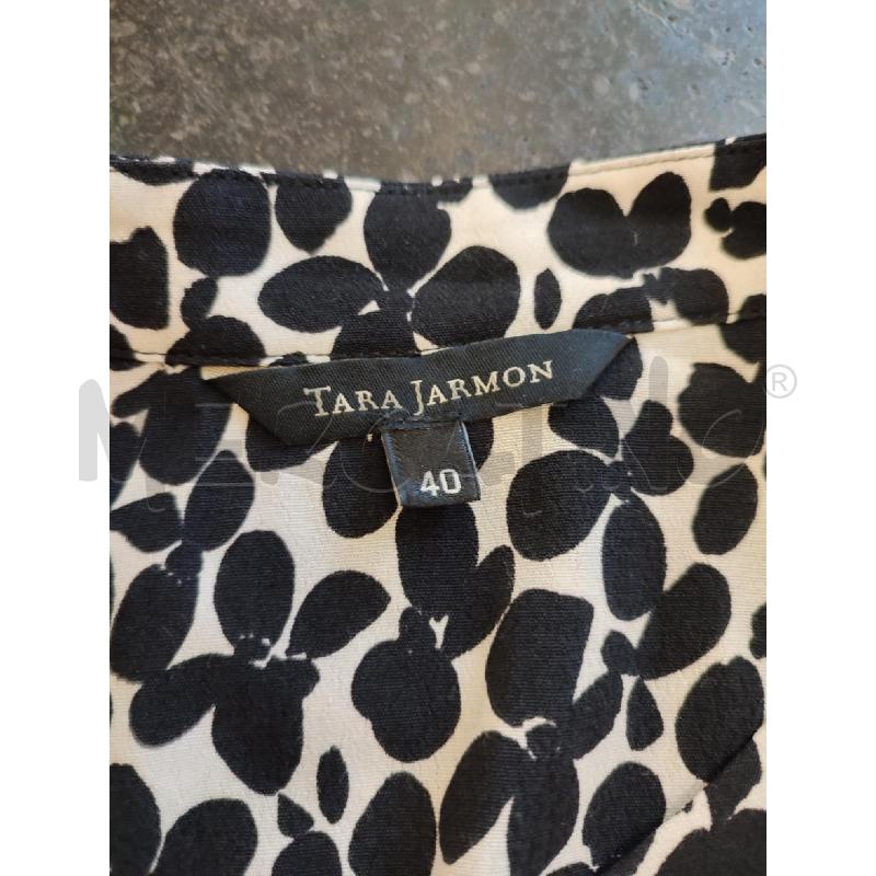 VESTITO DONNA BIANCO TARA JARMON FIORI NERI | Mercatino dell'Usato Roma montemario 2