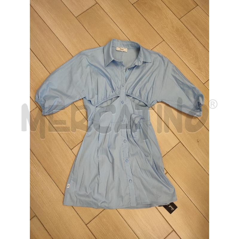 VESTITO DONNA CELESTE JIJIL CAMICIA SPACCHI | Mercatino dell'Usato Roma montemario 1