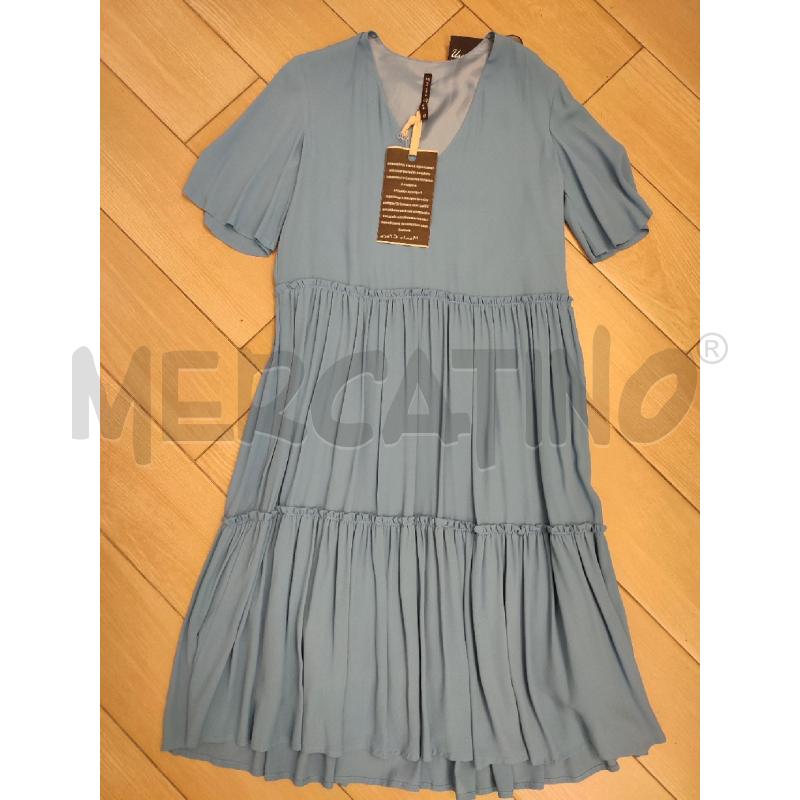 VESTITO DONNA CELESTE MANILA GRACE SETA | Mercatino dell'Usato Roma montemario 1