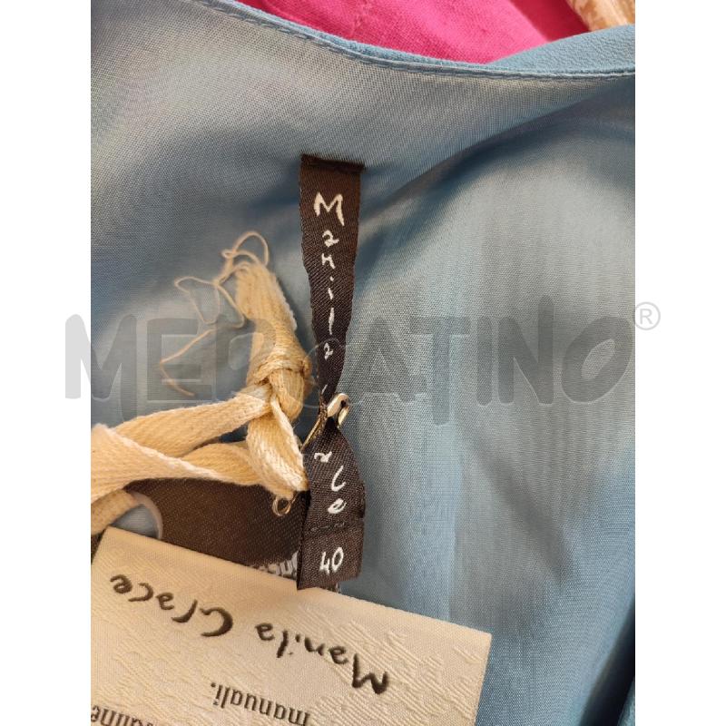 VESTITO DONNA CELESTE MANILA GRACE SETA | Mercatino dell'Usato Roma montemario 2