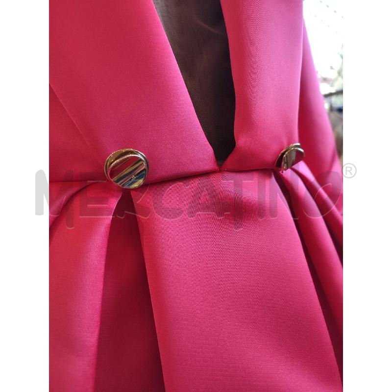 VESTITO DONNA FUCSIA ELISABETTA FRANCHI SCOLLO V BOTTONI DORATI | Mercatino dell'Usato Roma montemario 2