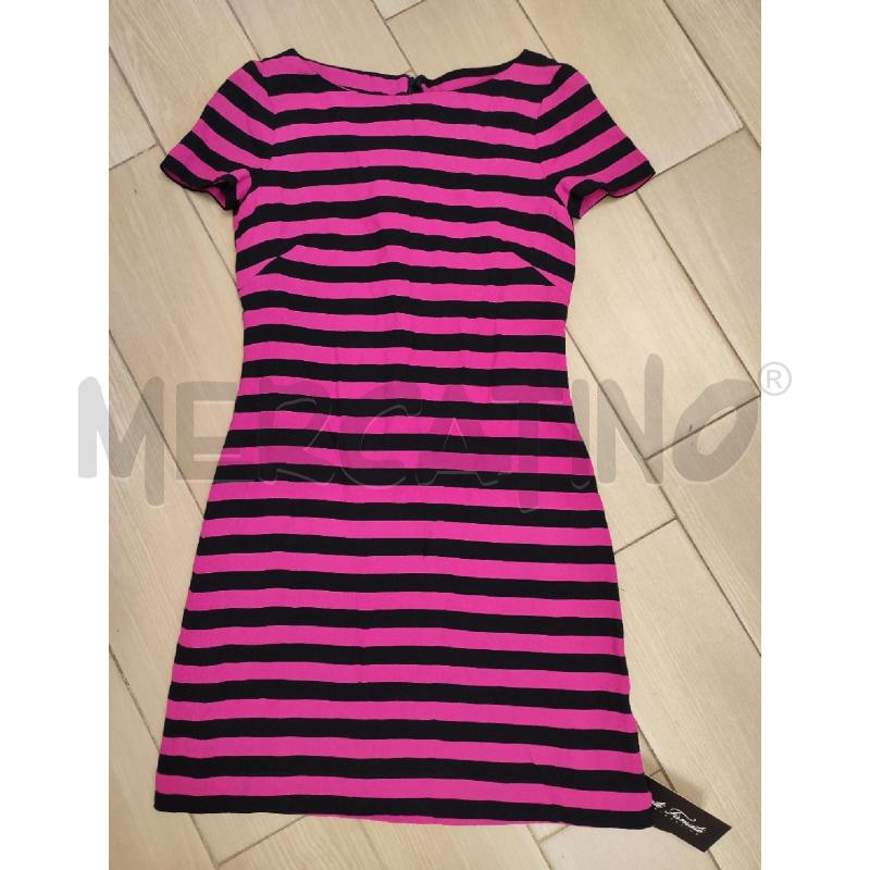 VESTITO DONNA FUCSIA PRADA RIGHE NERE | Mercatino dell'Usato Roma montemario 1