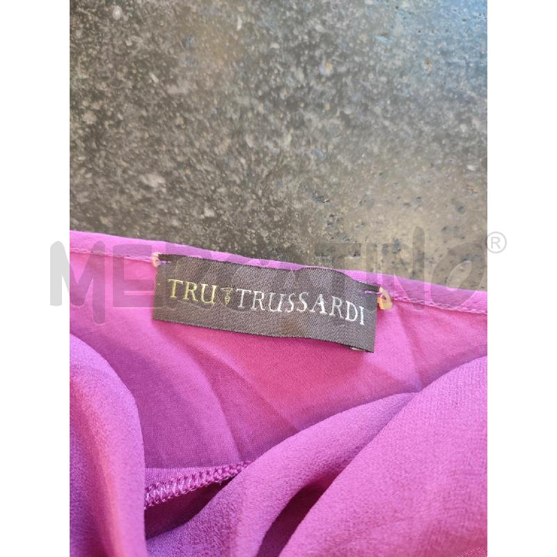VESTITO DONNA FUCSIA TRUSSARDI MISTO SETA | Mercatino dell'Usato Roma montemario 2