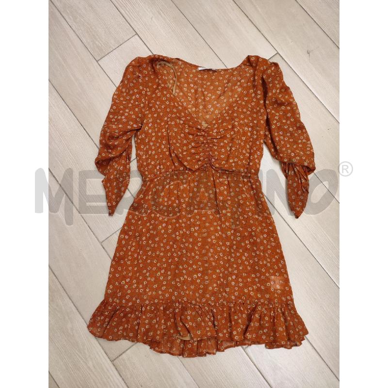 VESTITO DONNA MARRONE FIORI MED DEMOISELLE | Mercatino dell'Usato Roma montemario 1