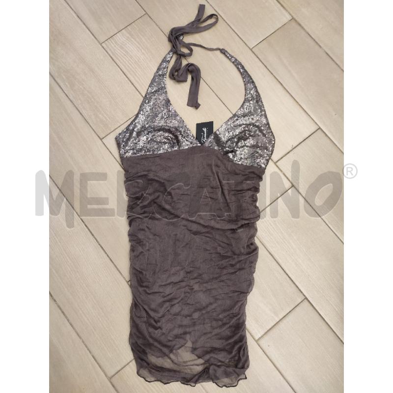 VESTITO DONNA MARRONE TWINSET PAILLETTES | Mercatino dell'Usato Roma montemario 1