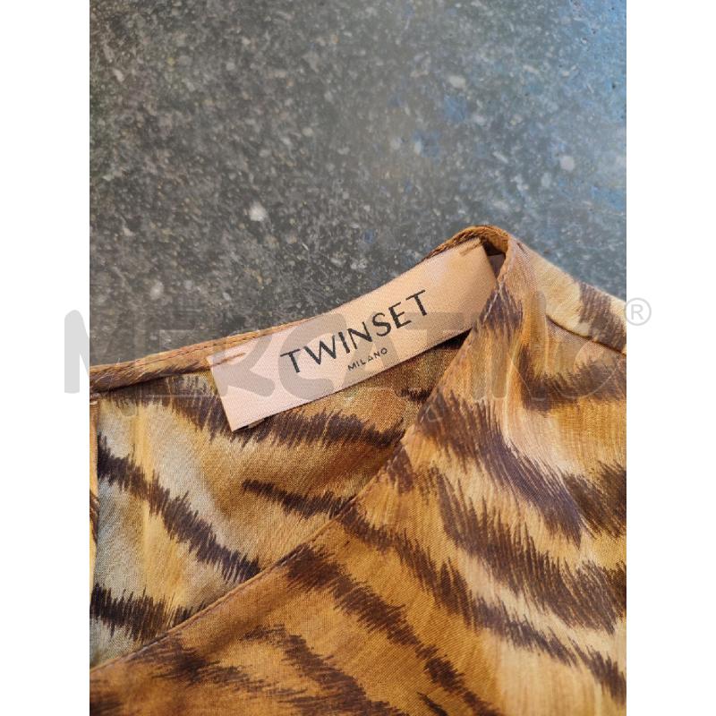 VESTITO DONNA MARRONE TWINSET VELATO ANIMALIER | Mercatino dell'Usato Roma montemario 2