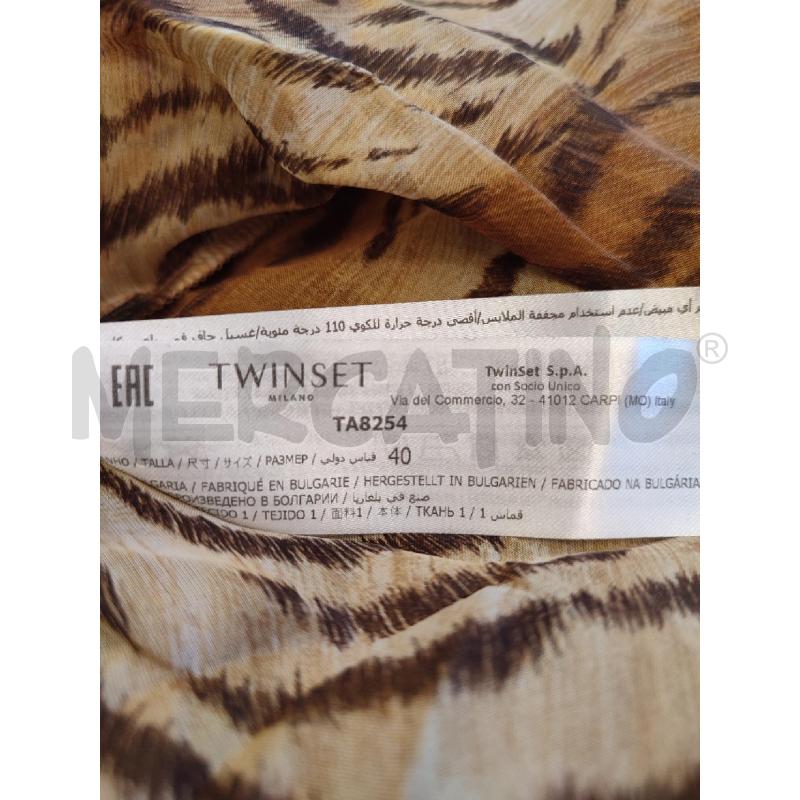VESTITO DONNA MARRONE TWINSET VELATO ANIMALIER | Mercatino dell'Usato Roma montemario 3