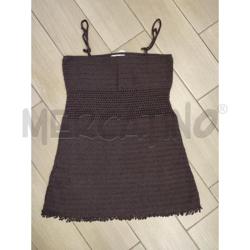 VESTITO DONNA MARRONE UNCINETTO ELCE | Mercatino dell'Usato Roma montemario 1