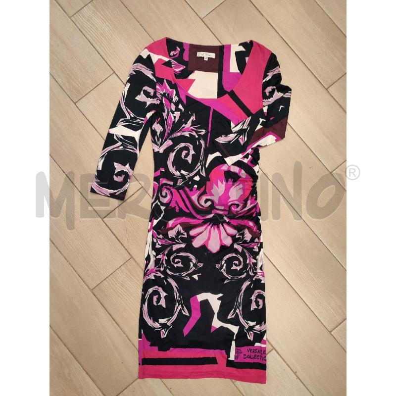 VESTITO DONNA NERO FUCSIA VERSACE | Mercatino dell'Usato Roma montemario 1