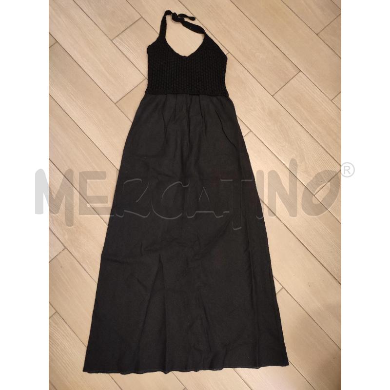 VESTITO DONNA NERO LINO FALCONERI UNCINETTO | Mercatino dell'Usato Roma montemario 1