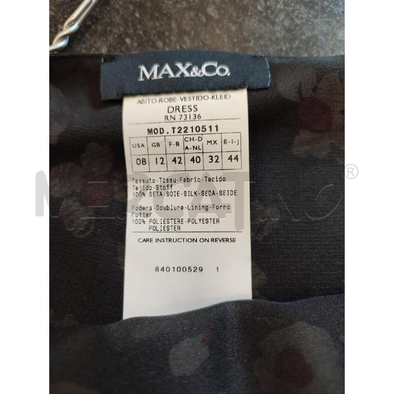 VESTITO DONNA NERO MAX E CO FIORI BIANCHI ROSSI  | Mercatino dell'Usato Roma montemario 2