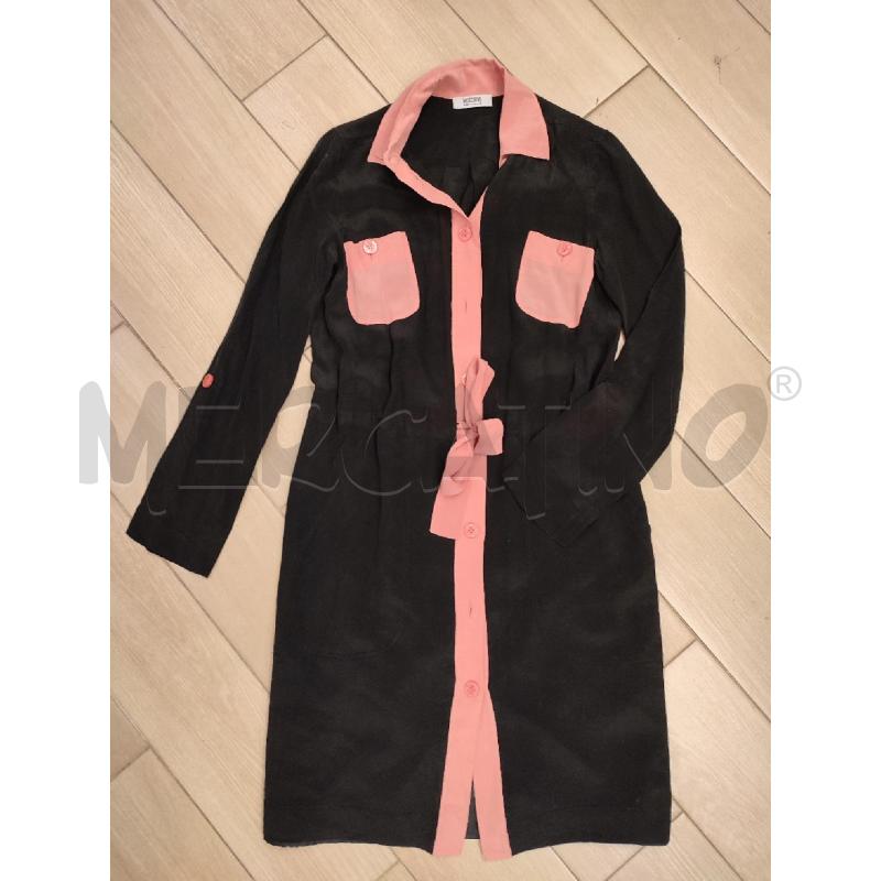 VESTITO DONNA NERO MOSCHINO BORDI ROSA SETA | Mercatino dell'Usato Roma montemario 1