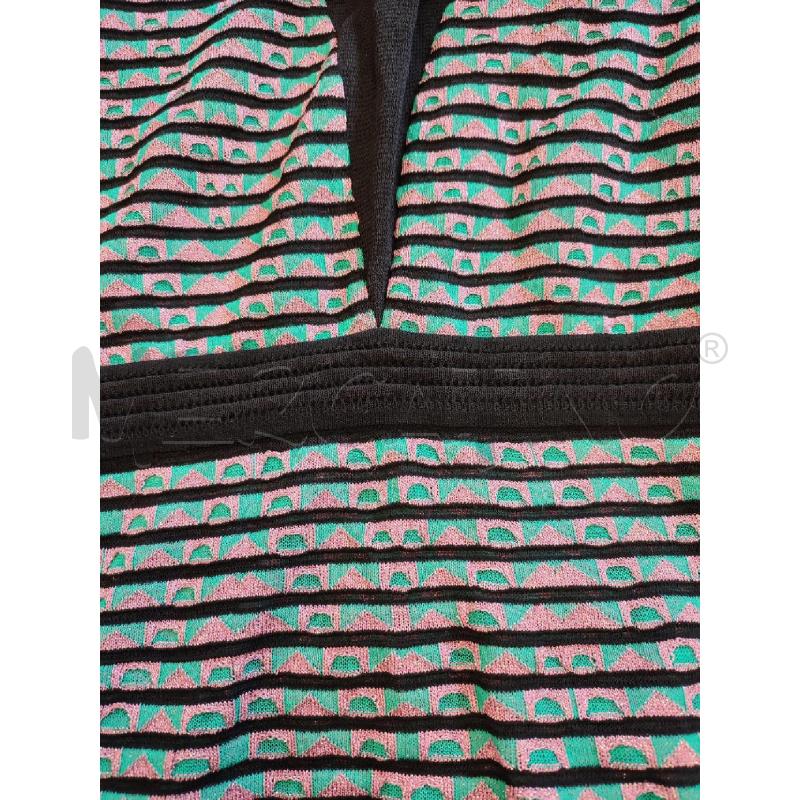 VESTITO DONNA NERO RIGHE VERDI MISSONI ROSA | Mercatino dell'Usato Roma montemario 3