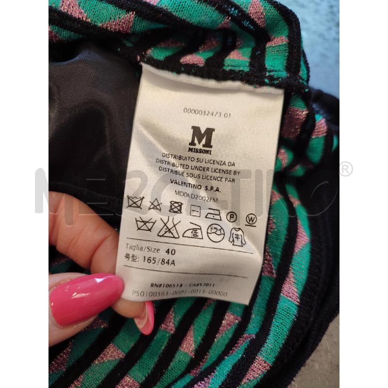 VESTITO DONNA NERO RIGHE VERDI MISSONI ROSA | Mercatino dell'Usato Roma montemario 4