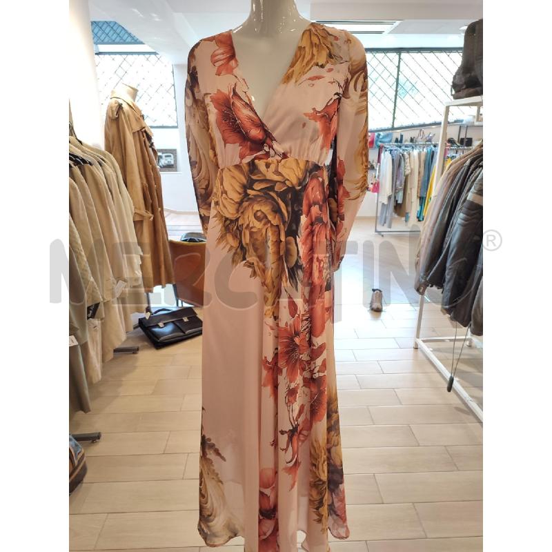 VESTITO DONNA ROSA MILVA MI LUNGO FANTASIA | Mercatino dell'Usato Roma montemario 1