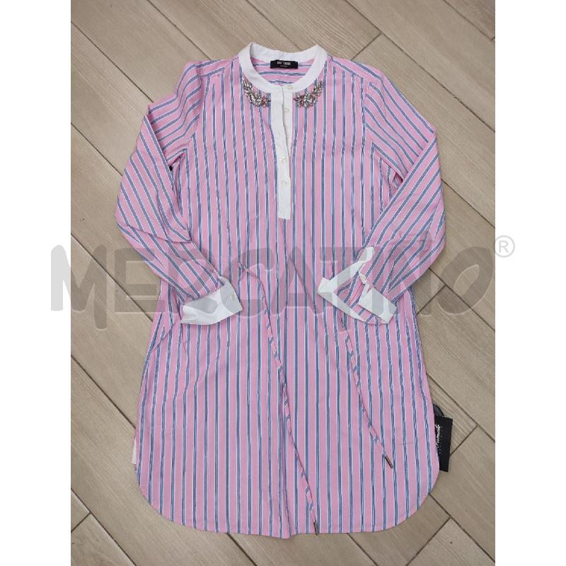 VESTITO DONNA ROSA TWIN SET RIGHE CELESTI PIETRE | Mercatino dell'Usato Roma montemario 1
