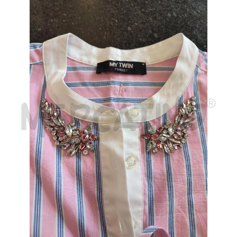 VESTITO DONNA ROSA TWIN SET RIGHE CELESTI PIETRE | Mercatino dell'Usato Roma montemario 2